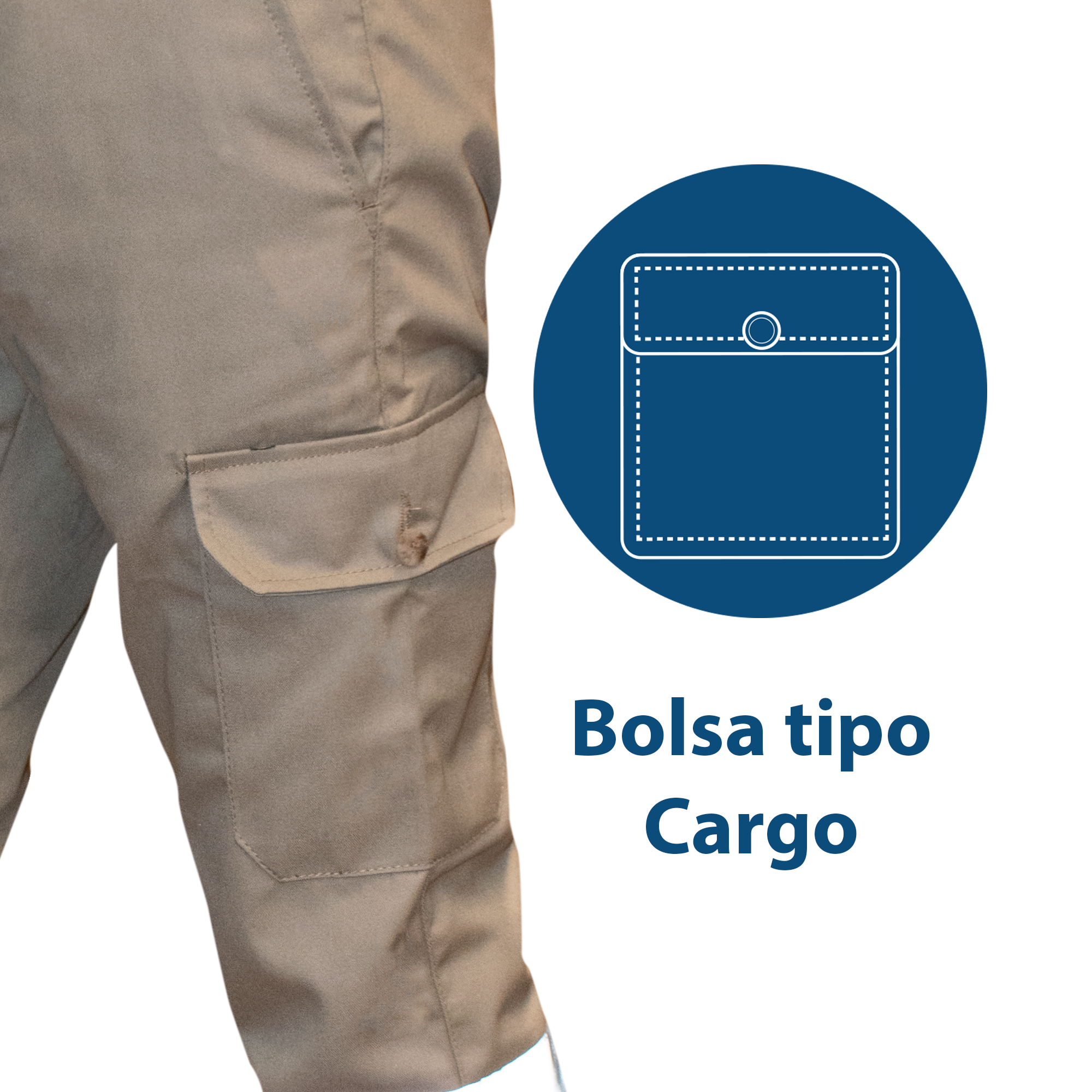 PANTALON CARGO CAQUI / REFLEJANTE
