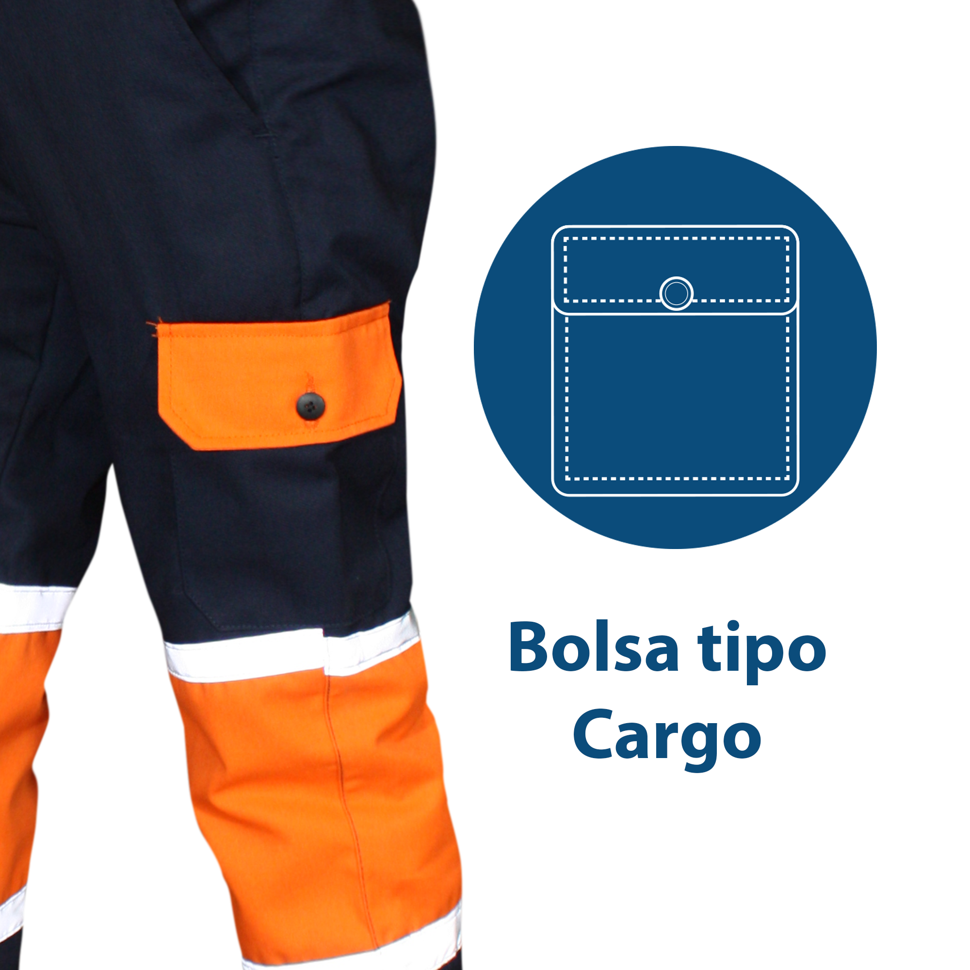 PANTALÓN DE SEGURIDAD CARGO AV / NARANJA