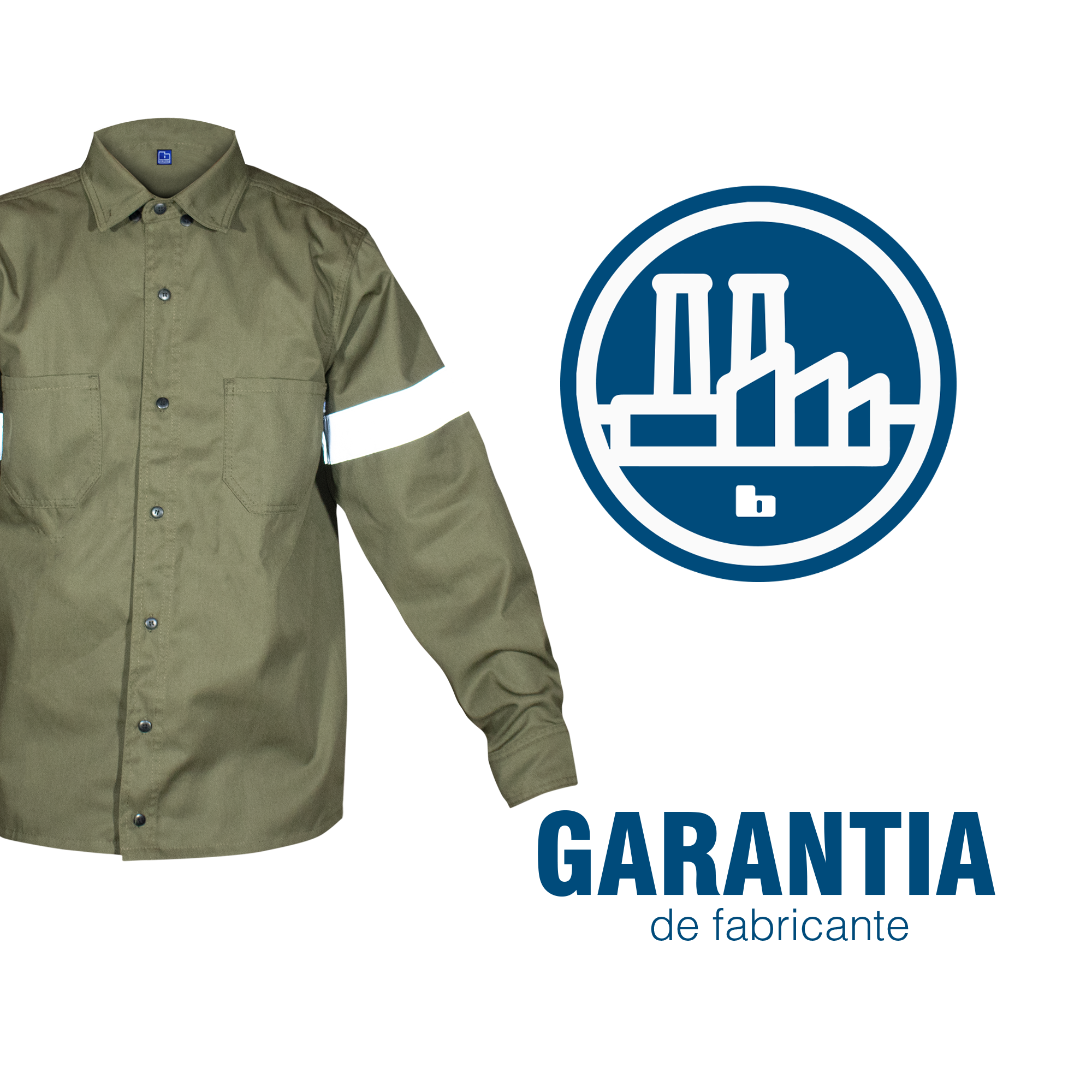 CAMISA INDUSTRIAL OLIVO / REFLEJANTE