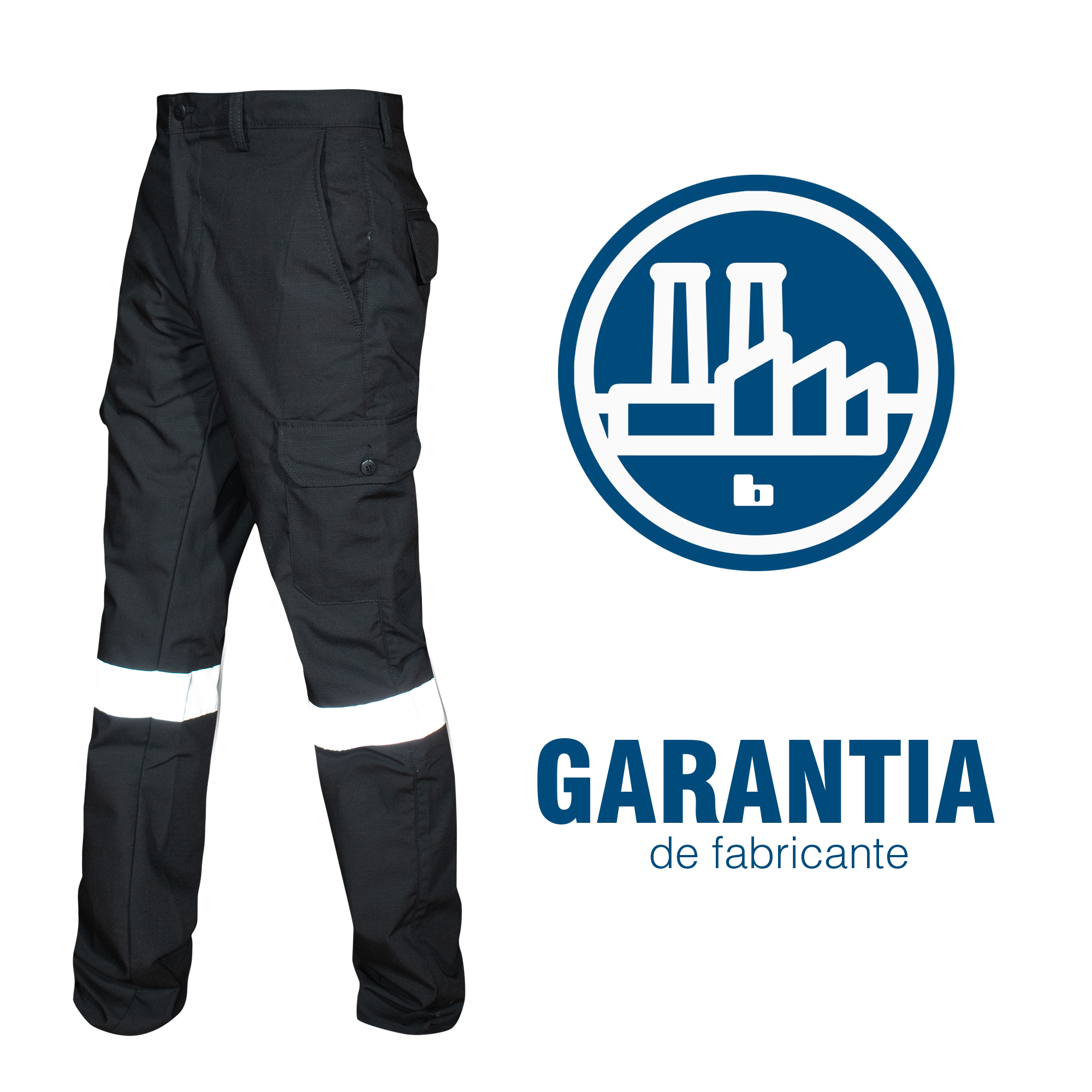 PANTALON CARGO NEGRO / REFLEJANTE