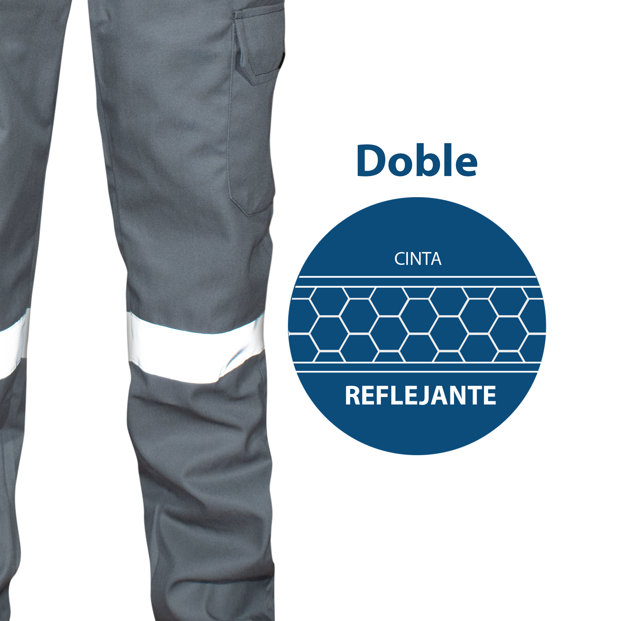 PANTALON CARGO GRIS / REFLEJANTE