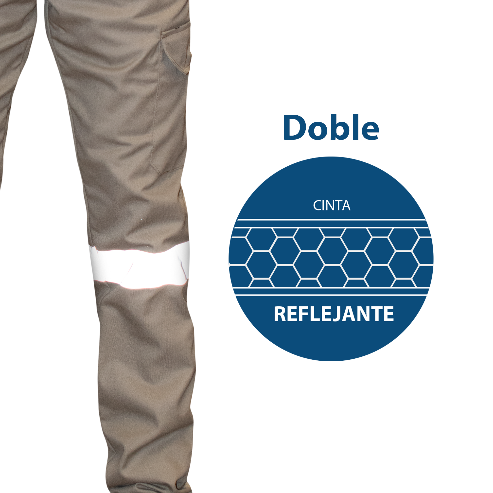PANTALON CARGO CAQUI / REFLEJANTE