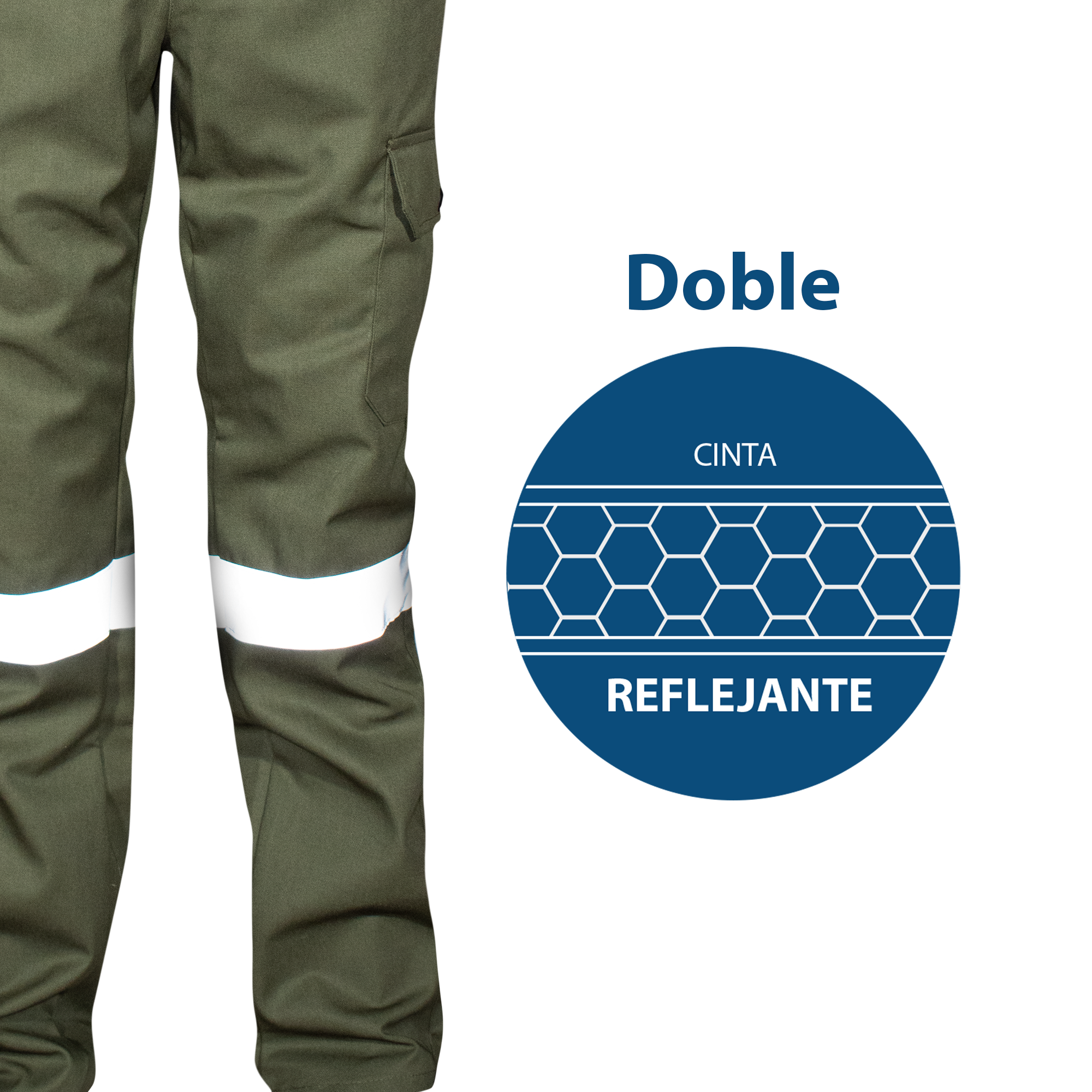PANTALÓN CARGO OLIVO / REFLEJANTE