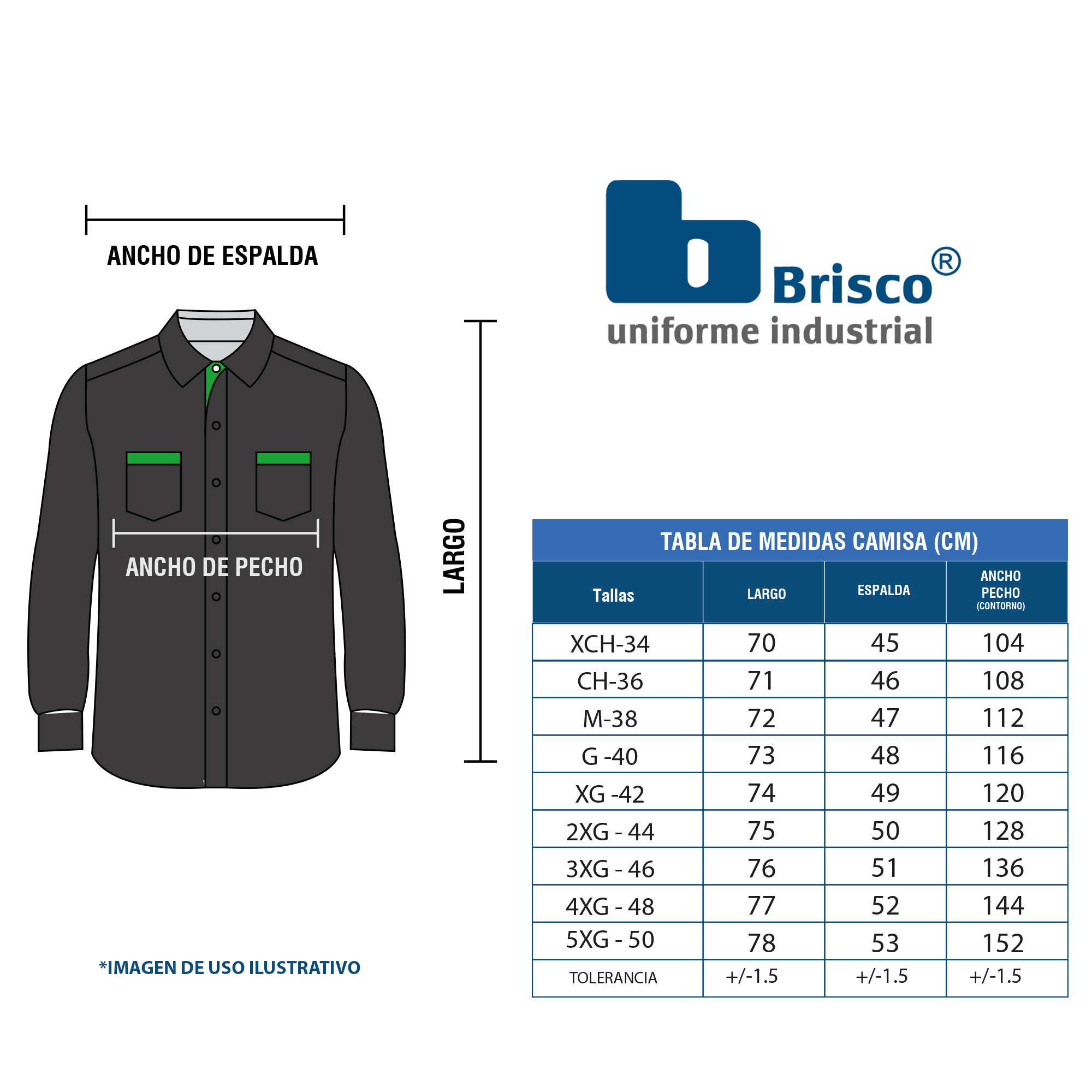 CAMISA INDUSTRIAL MARINO / REFLEJANTE