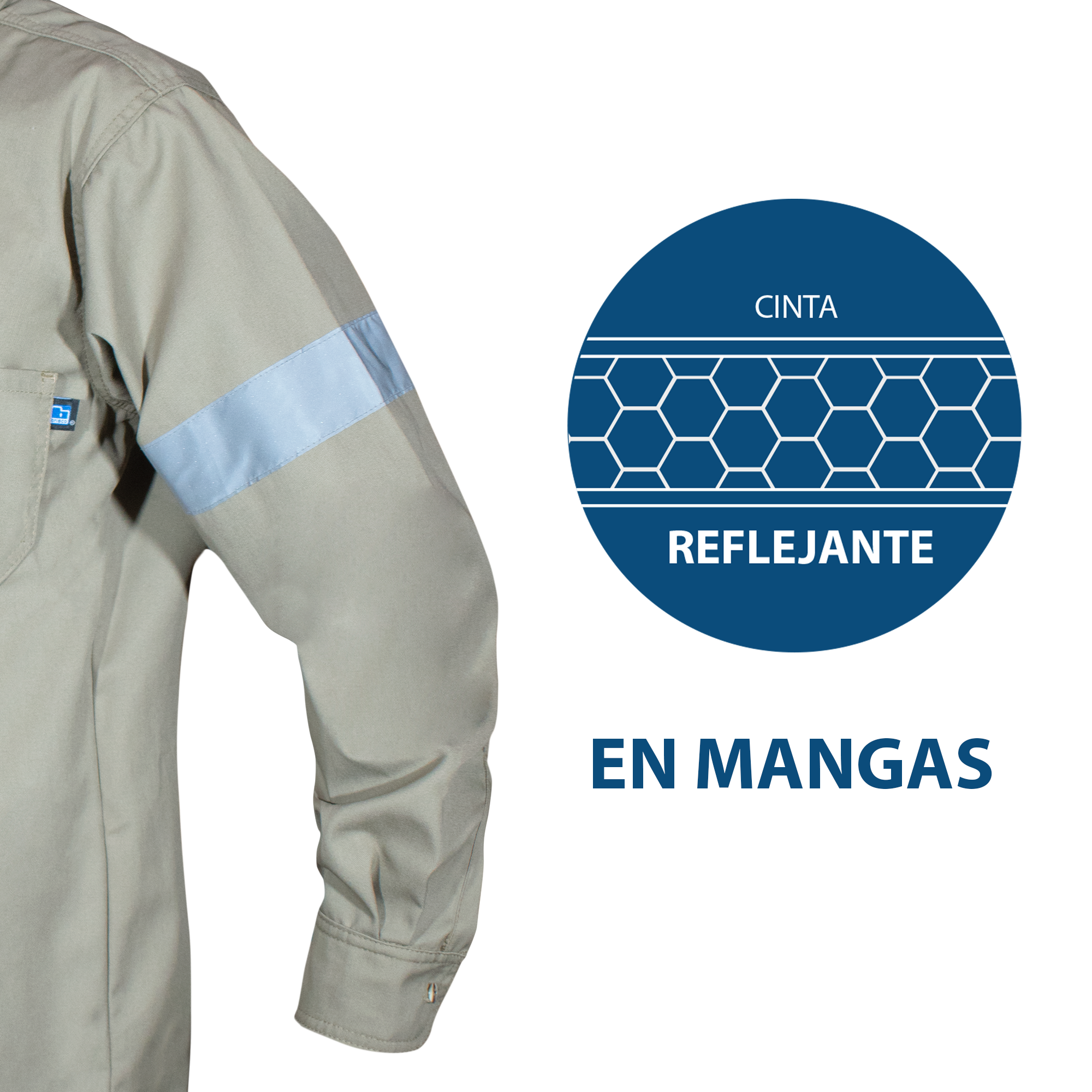 CAMISA INDUSTRIAL CAQUI / REFLEJANTE